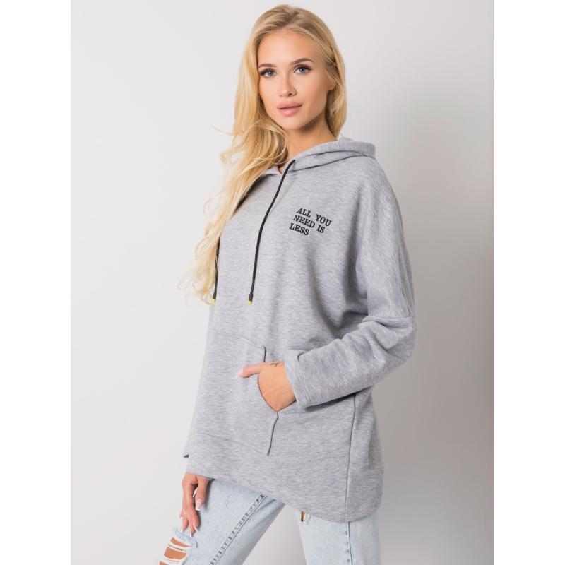 Dámská mikina s kapucí melanžová LAYLA šedá  