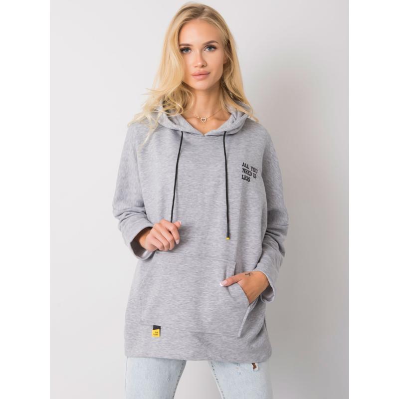 Dámská mikina s kapucí melanžová LAYLA šedá  