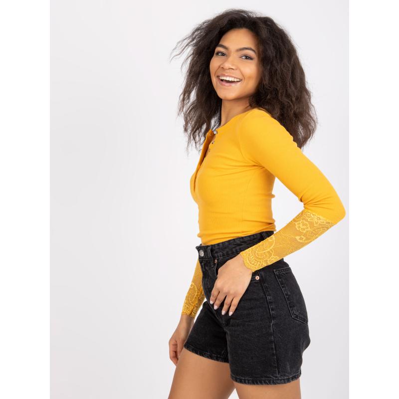 Dámská halenka s krajkou Beatrice RUE PARIS světle oranžová