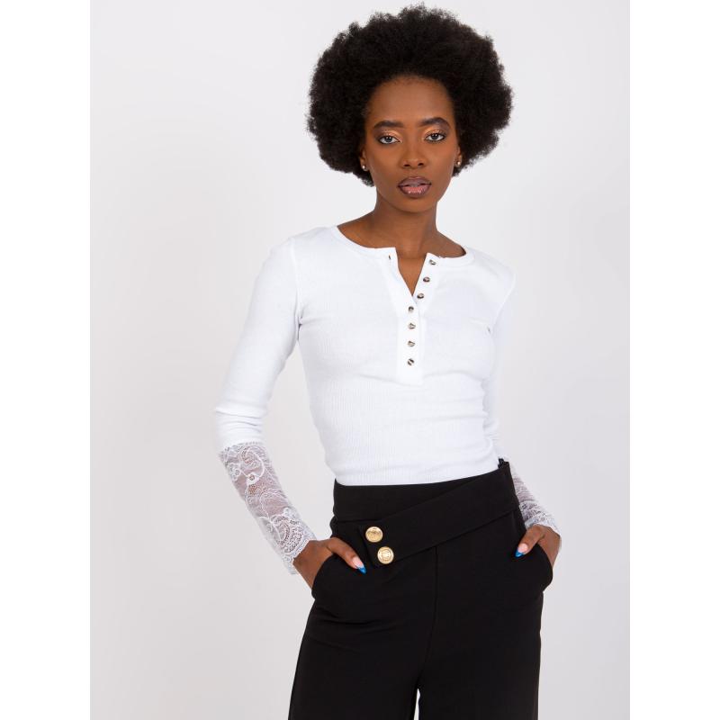 Dámská halenka s krajkou Beatrice RUE PARIS bílá 