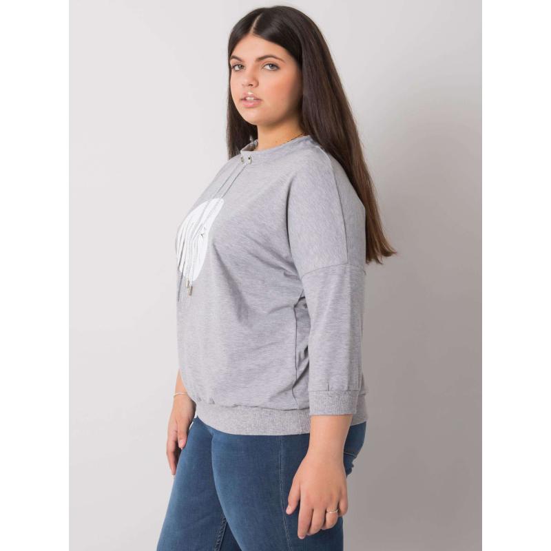 Dámská halenka melanžová plus size BELLA šedá 