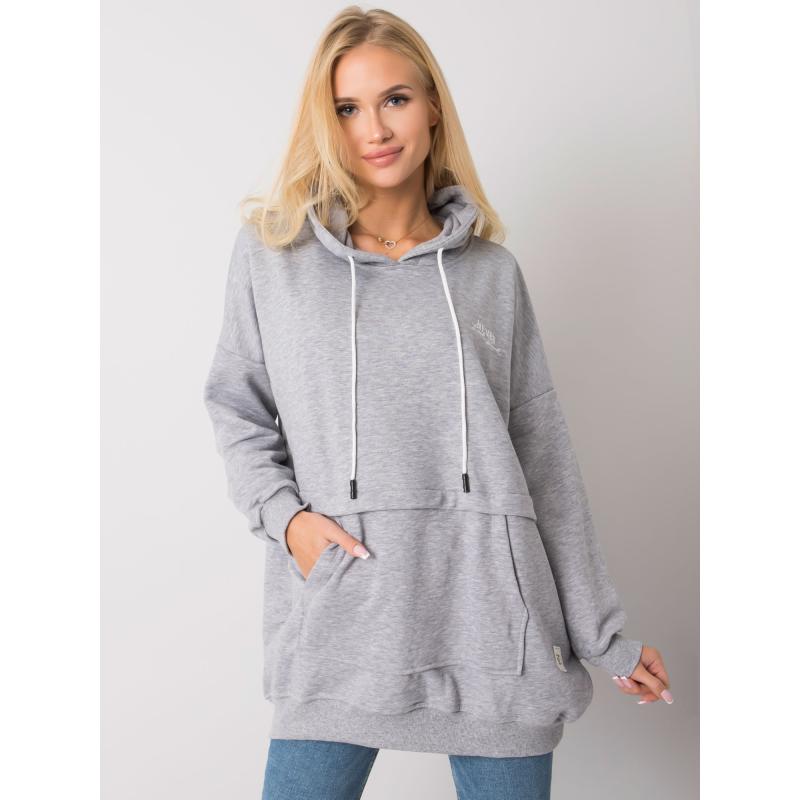 Dámská mikina melanžová EDNA šedá
