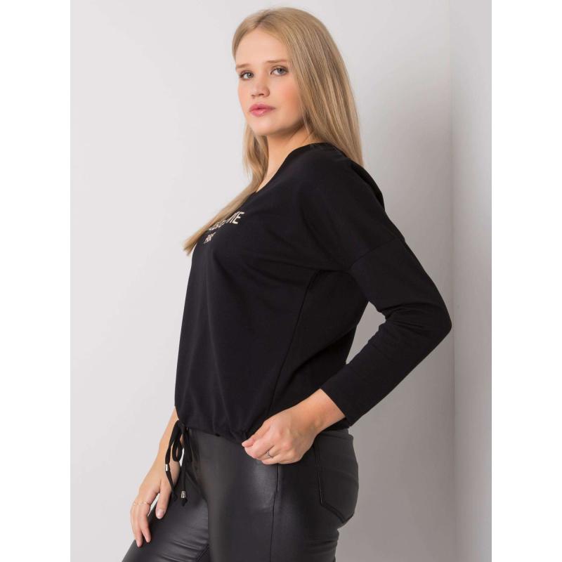 Női nyomtatott plus size blúz SHERILYN fekete