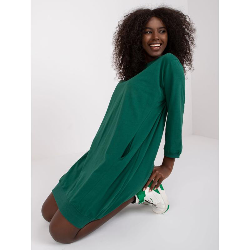 Dámské šaty s pásem SALOU tmavě zelené 