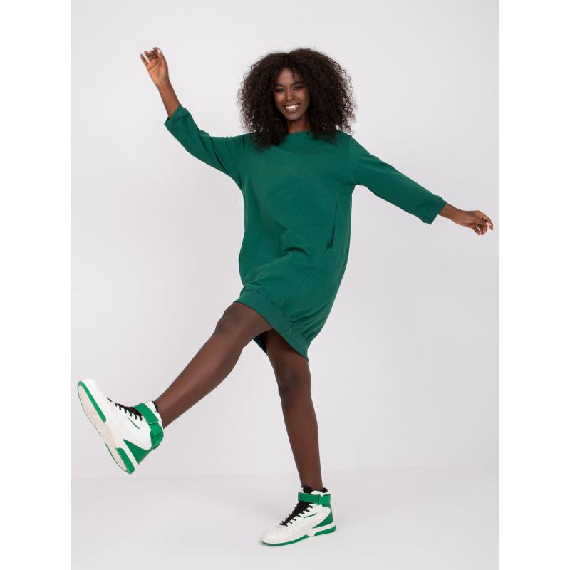 Dámské šaty s pásem SALOU tmavě zelené 