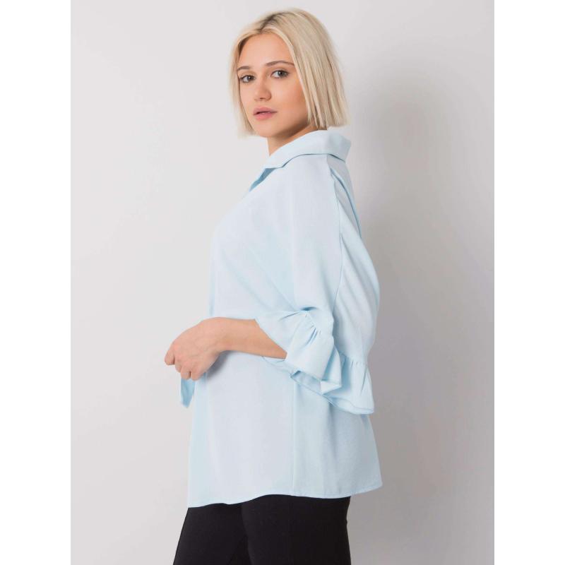 Dámská halenka s vázáním Marcia RUE PARIS světle modrá 