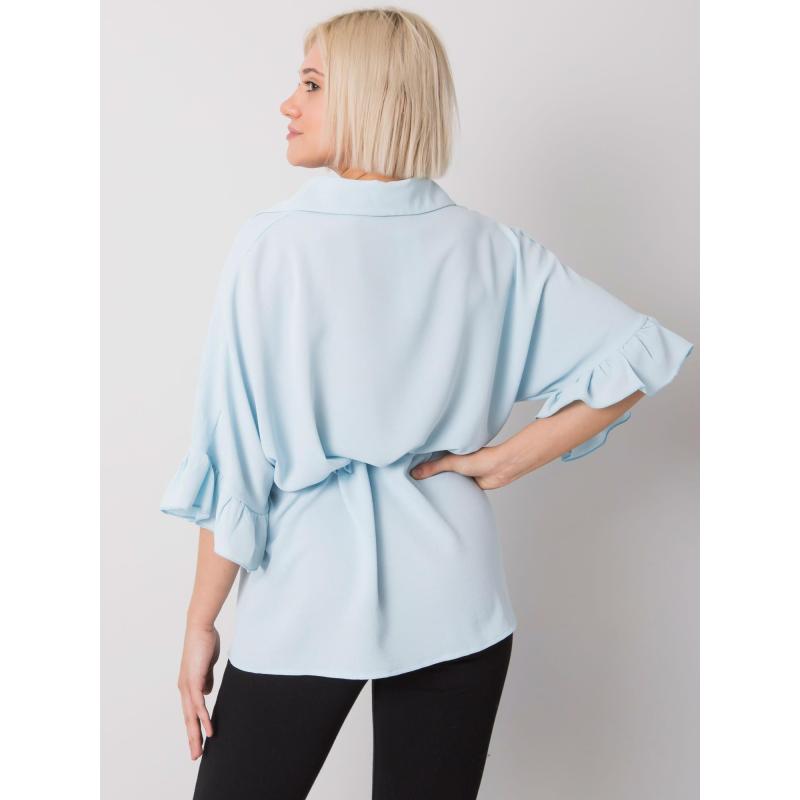 Dámská halenka s vázáním Marcia RUE PARIS světle modrá 
