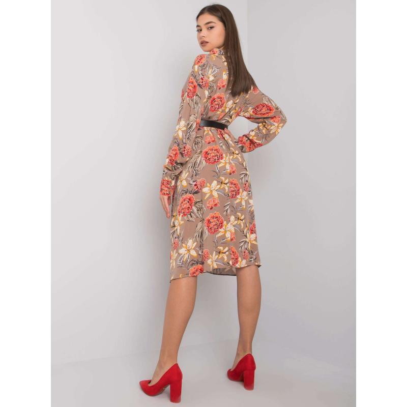 Dámské šaty vzorované CHRISTELLE tmavě béžové  