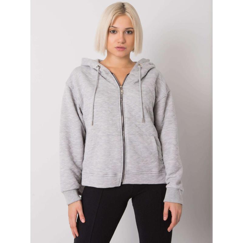 Dámská mikina na zip prošívaná AREZZO šedá  
