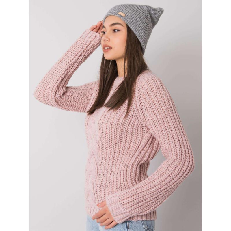 Dámská čepice pletená RUE PARIS šedá 