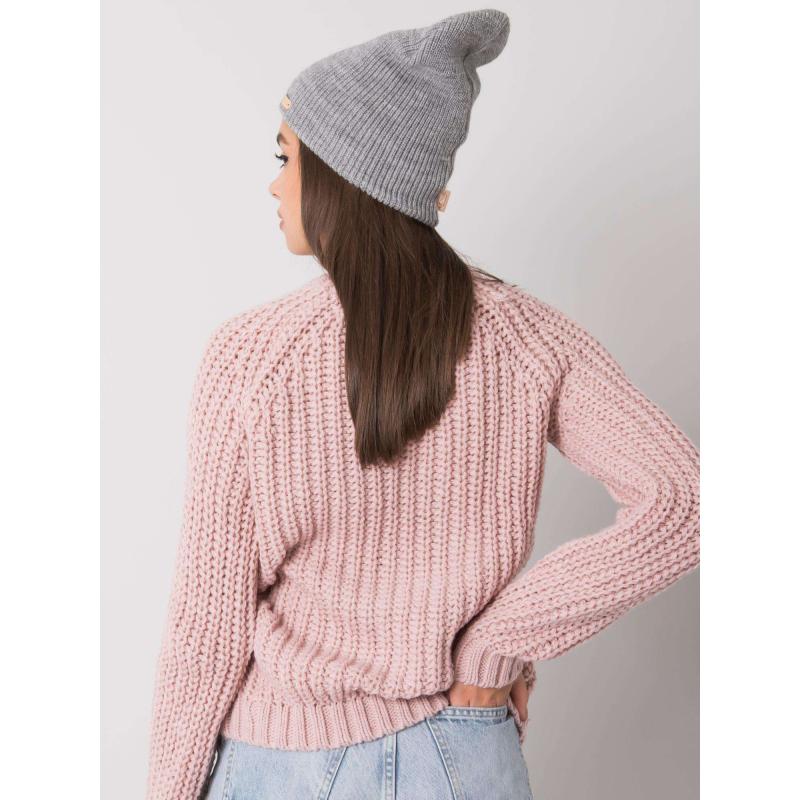 Dámská čepice pletená RUE PARIS šedá 