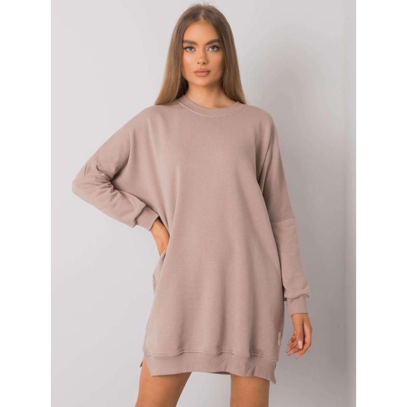 Női hosszú ujjú ruha Odile RUE PARIS sötétbézs sötét bézs