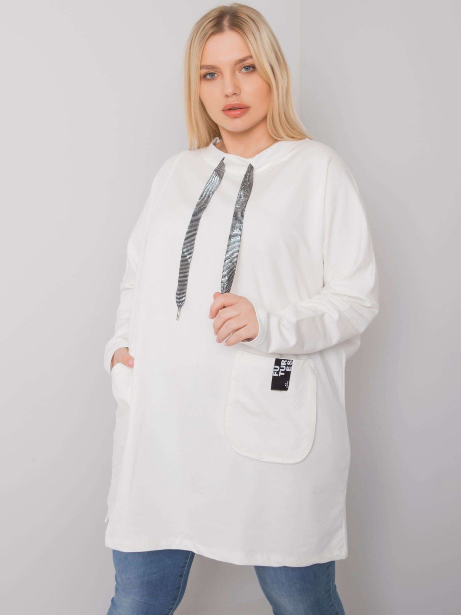 Női plus size pamut tunika REDMOND ekrü színben