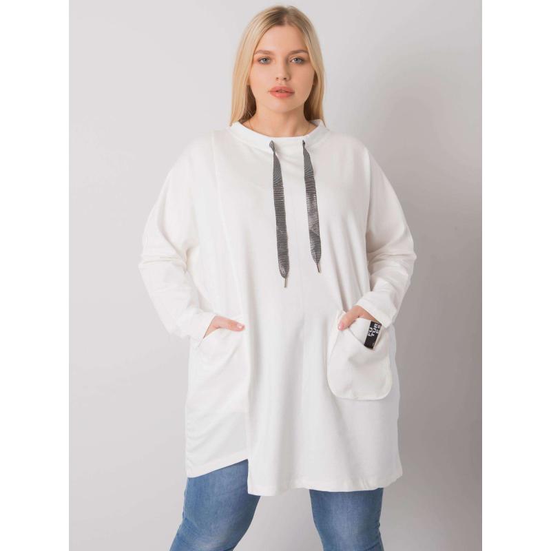 Női plus size pamut tunika REDMOND ekrü színben