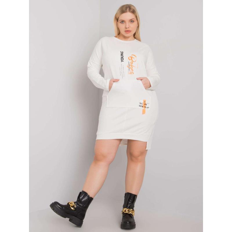 Dámské šaty  plus size teplákové  AKIRA ecru