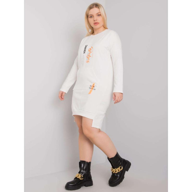 Dámské šaty  plus size teplákové  AKIRA ecru