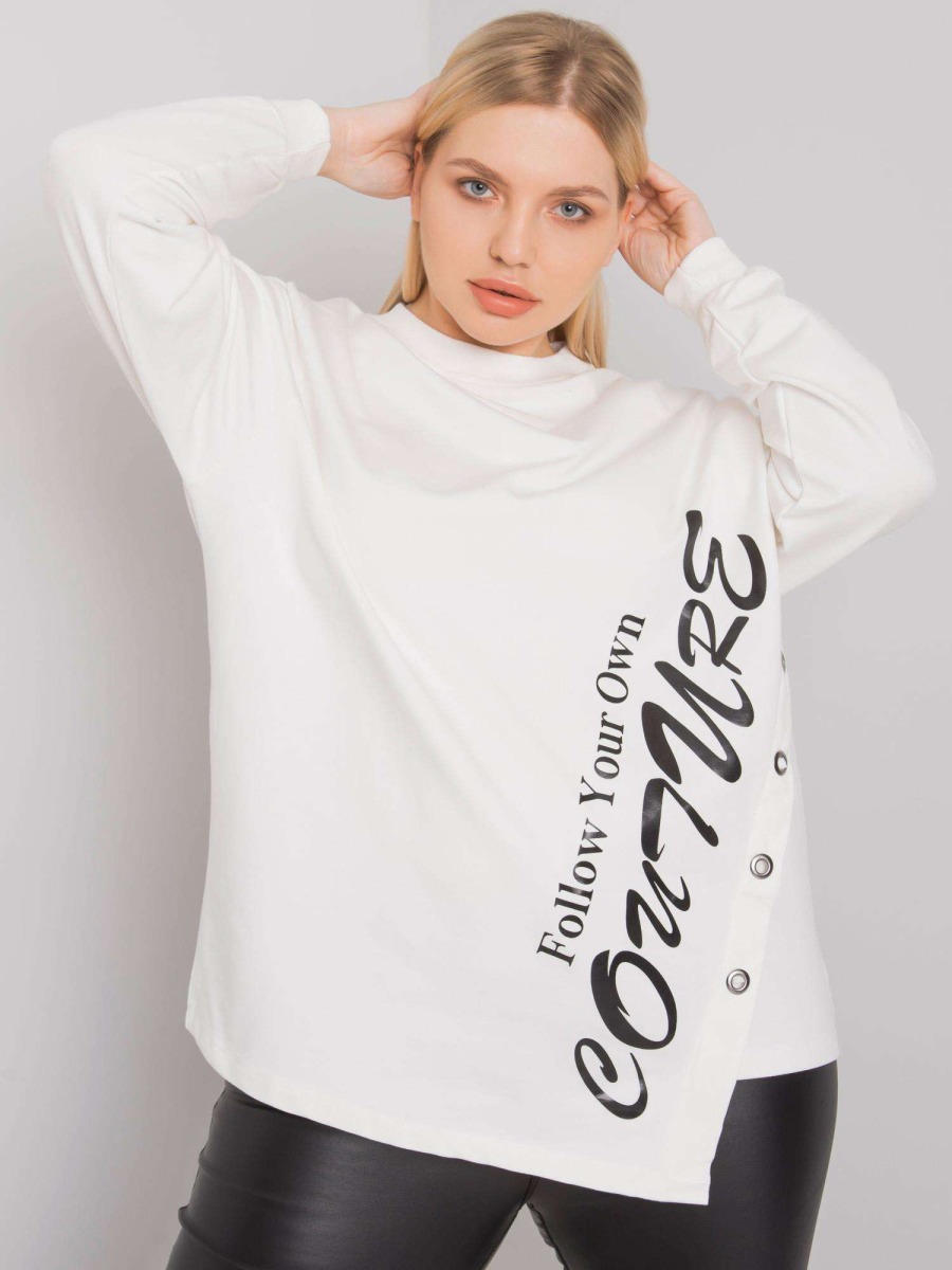 Dámská halenka asymetrická plus size ELFRIEDE ecru