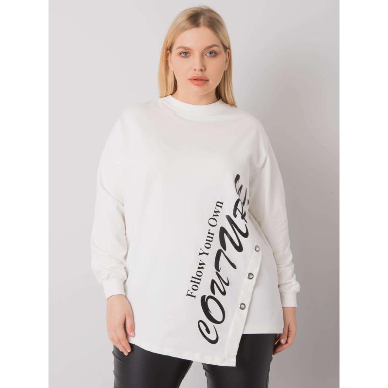 Női aszimmetrikus plus size blúz ELFRIEDE ekrü színben