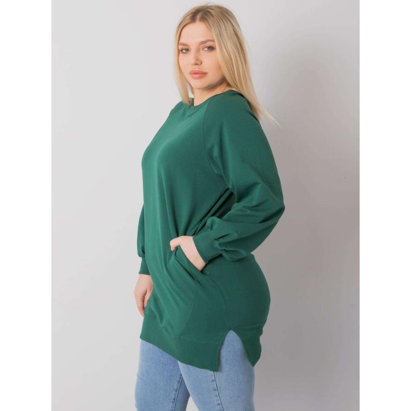 Dámská halenka hladká plus size TOLEDO tmavě zelená 