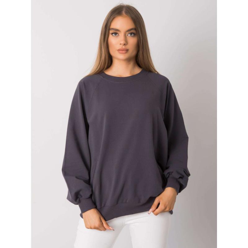 Dámská mikina s kapsami Gaelle RUE PARIS grafitová 