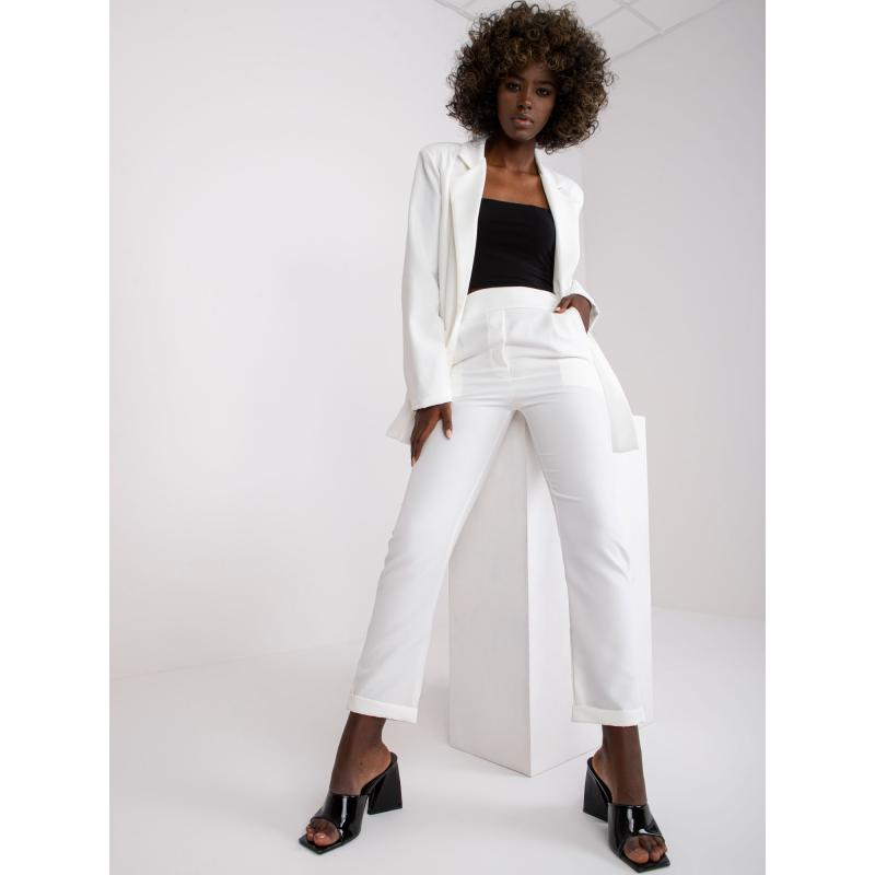 Dámské kalhoty s rovnými nohavicemi HIDALGO bílé  