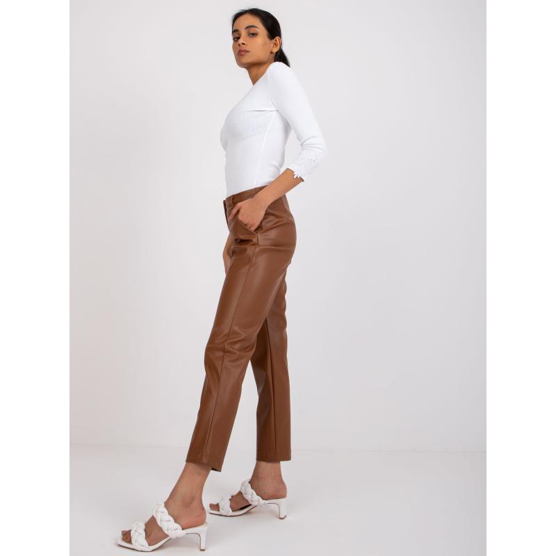 Dámske kožené nohavice BENNY svetlohnedé