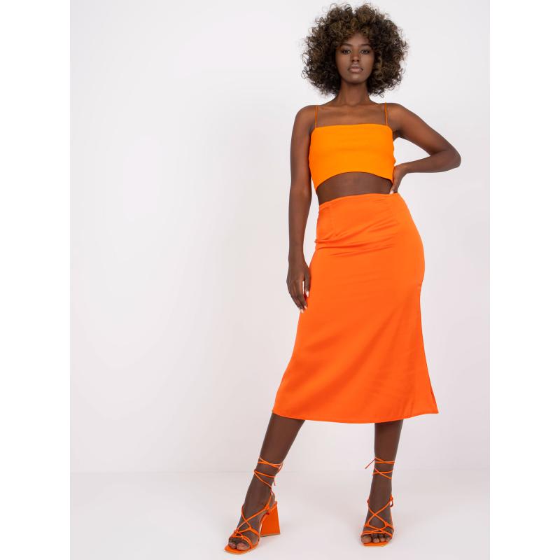 Dámská sukně trapézová midi Terrassa RUE PARIS oranžová 