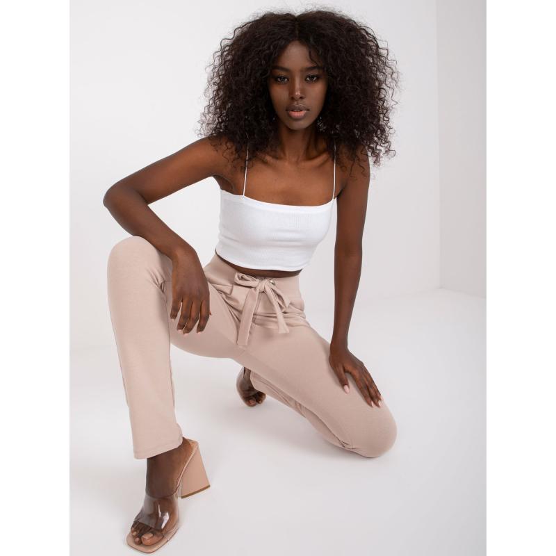 Dámské tepláky se zavazováním Santos RUE PARIS béžové 