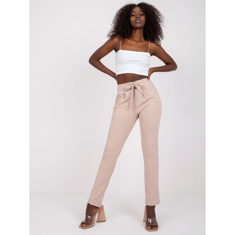 Dámské tepláky se zavazováním Santos RUE PARIS béžové 