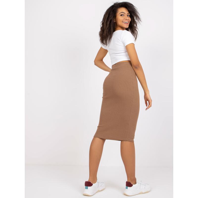 Dámská sukně žebrovaná Jammie RUE PARIS tmavě béžová 