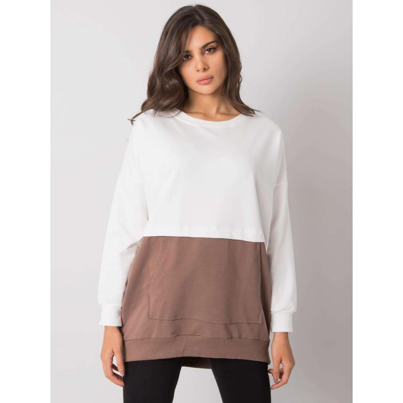 Dámská mikina klokaní Hartsville RUE PARIS ecru hnědá  