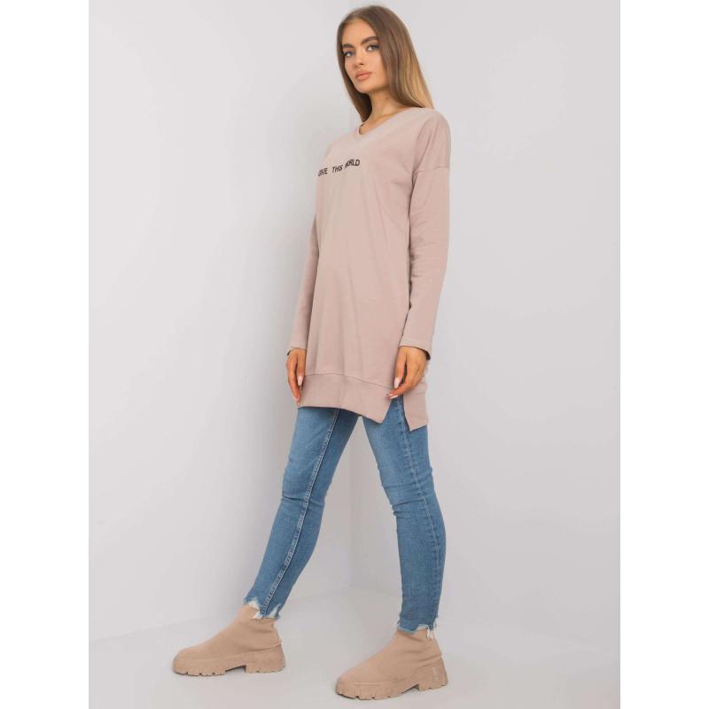 Dámská tunika s nápisem Halifax RUE PARIS tmavě béžová 