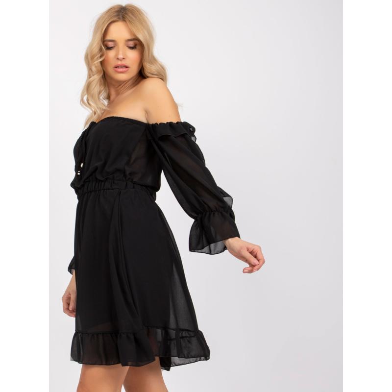 Női fodros ruha Monaco OCH BELLA fekete