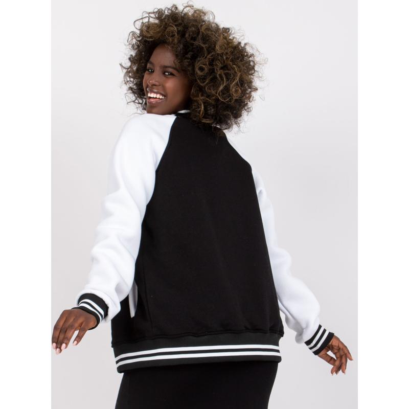 Női bomber pulóver Porto RUE PARIS fekete és fehér