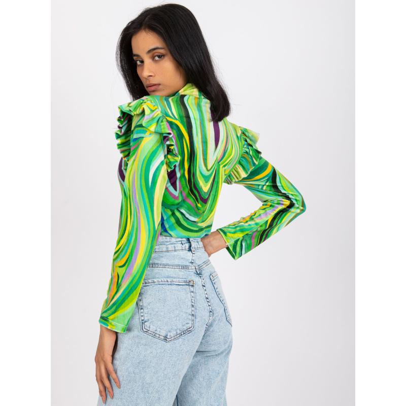 Női fodros blúz LINA zöld
