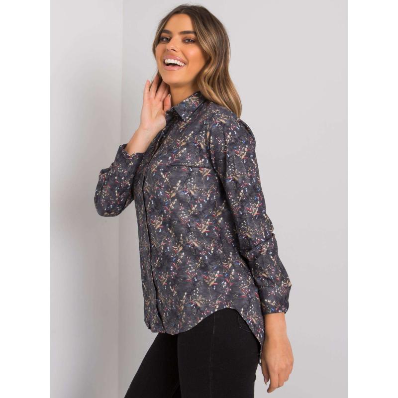 Dámská košile vzorovaná Clermont RUE PARIS tmavě šedá 