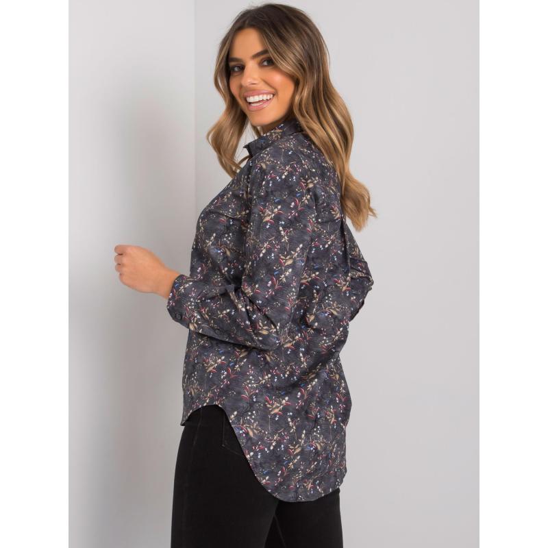Dámská košile vzorovaná Clermont RUE PARIS tmavě šedá 
