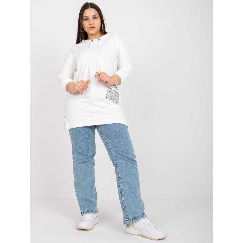 Női plus size tunika pamut SYLVIANE ekrü színben