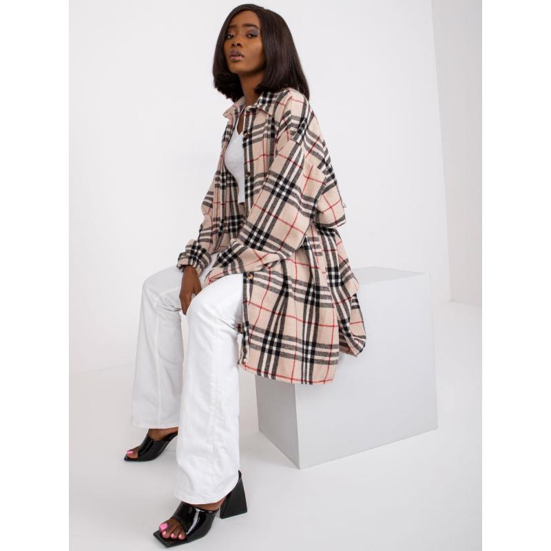 Dámská košile s vlnou BONNIE světle béžová a černá