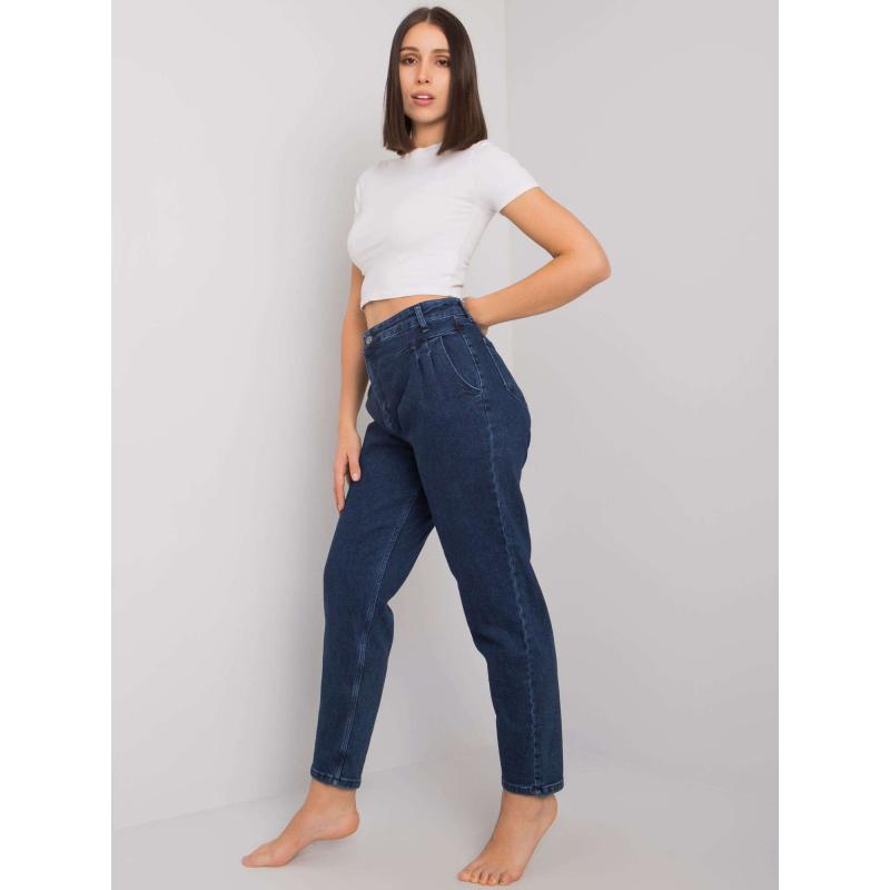 Dámské džíny rovné plus size JOHANA modré 