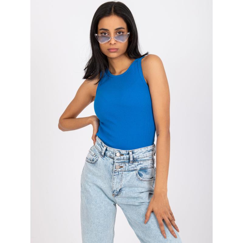 Dámský top pruhovaný bavlněný Eston RUE PARIS tmavě modrý