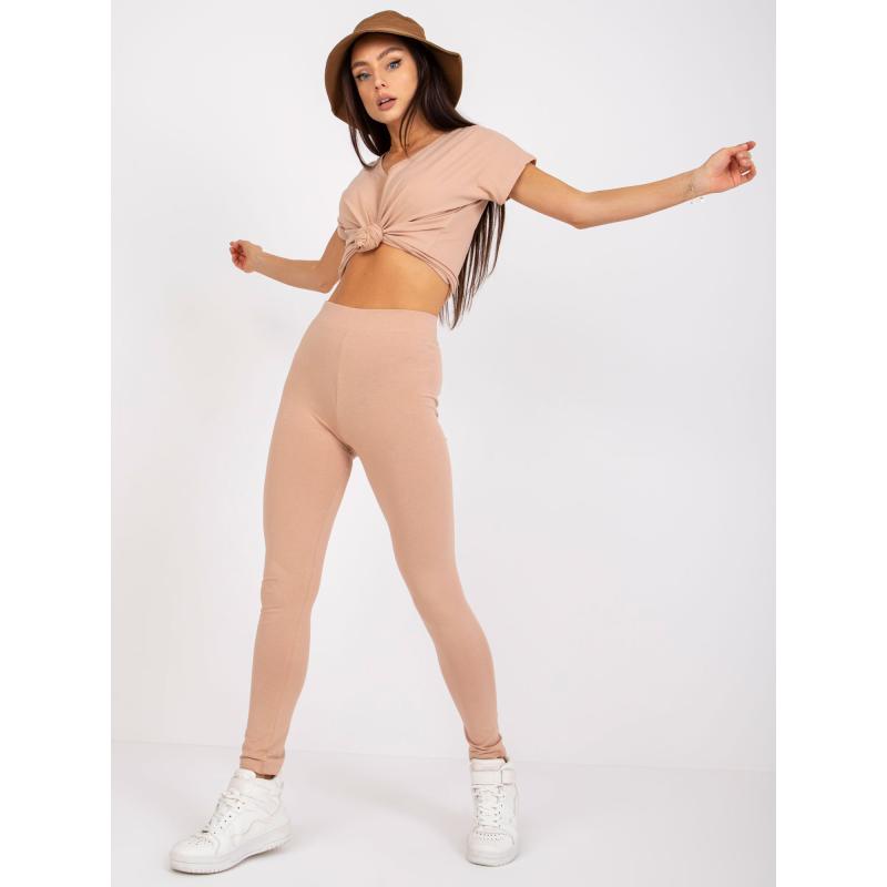 Dámske bavlnené legíny BRIGITTE hnedé