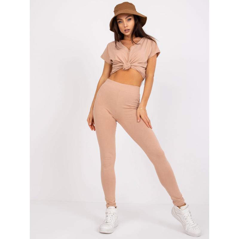 Dámske bavlnené legíny BRIGITTE hnedé