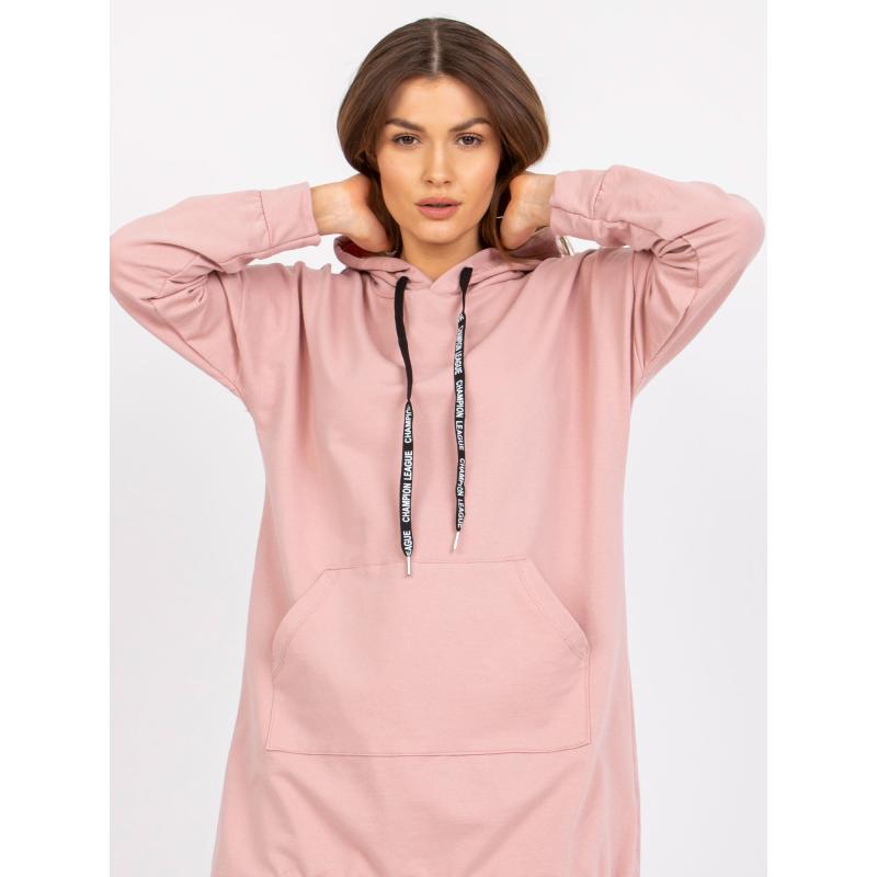 Női pulóver, nyomtatással a hátán SOPHIE rózsaszínű