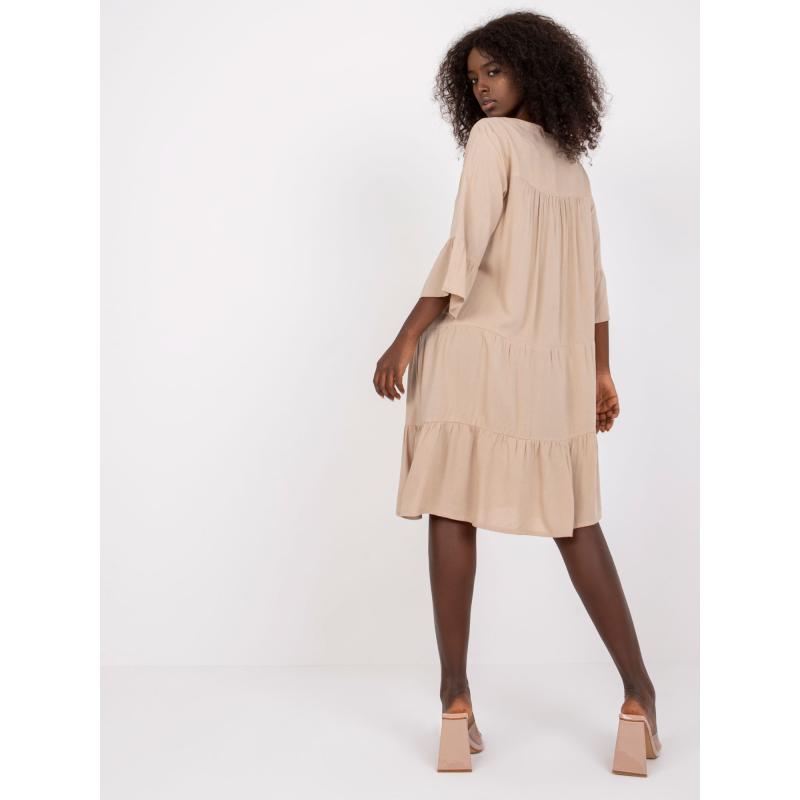 Női fodros ruha Humility SUBLEVEL bézs