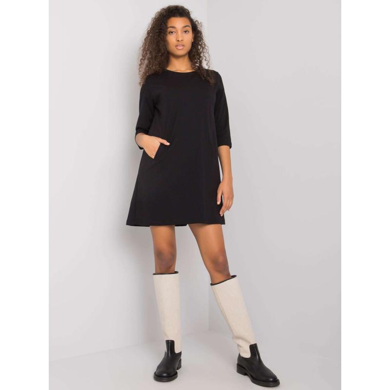 Ellidy RUE PARIS čierne dámske šaty s vreckami