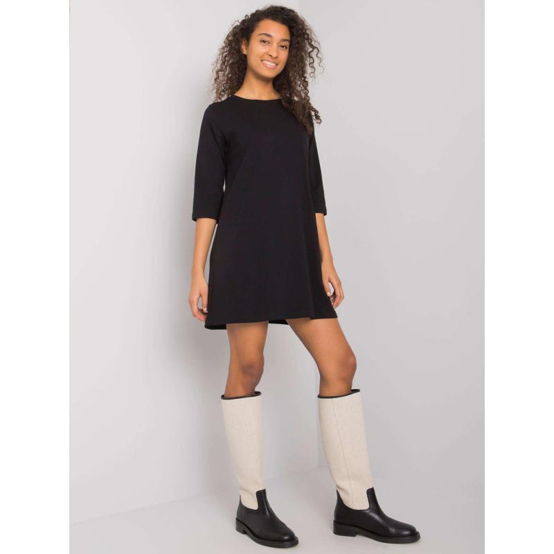 Ellidy RUE PARIS čierne dámske šaty s vreckami