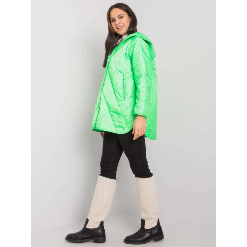 Női kapucnis steppelt kabát SELAH zöld