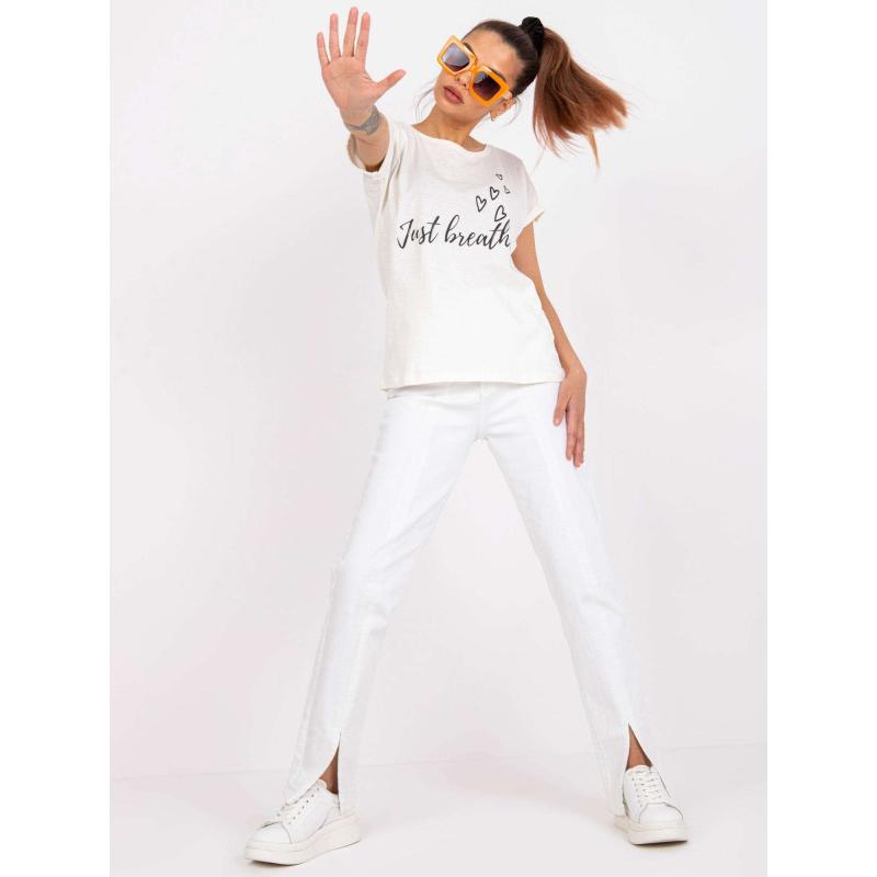 Női póló Pola MAYFLIES ecru színű pólóval