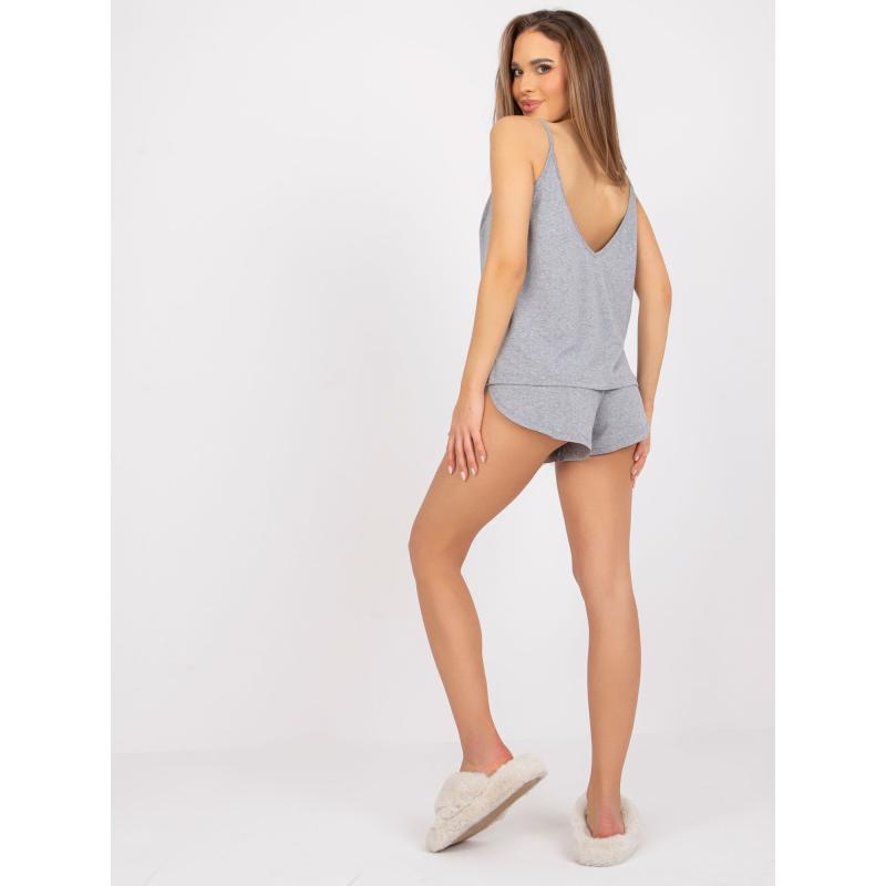 Dámské pyžamo melanžové s horním dílem Alice RUE PARIS šedé 